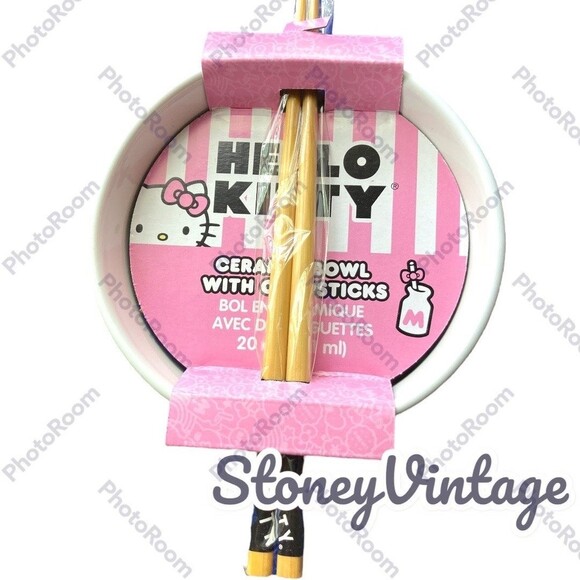 Hello Kitty Halloween Ceramic 20oz Bowl With Chopsticks Set of 2 Halloween Print - Picture 10 of 11